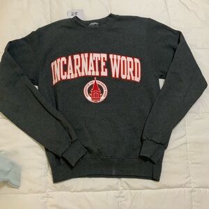 Champion Gray Women's Sweater with Red Logo